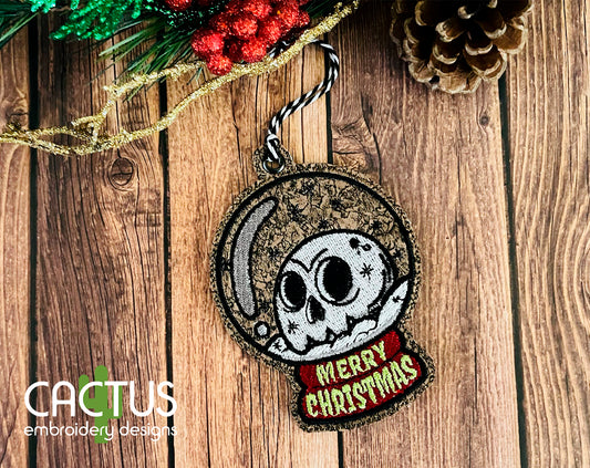 Merry Christmas Skull Ornament