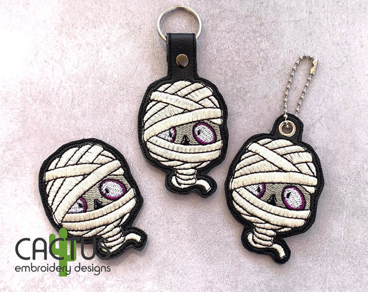 Mummy Set of Embroidery Design, Sanitizer Holder, Bookmark\Bag Tag, Eyelet Fob, Feltie, Snap Tab