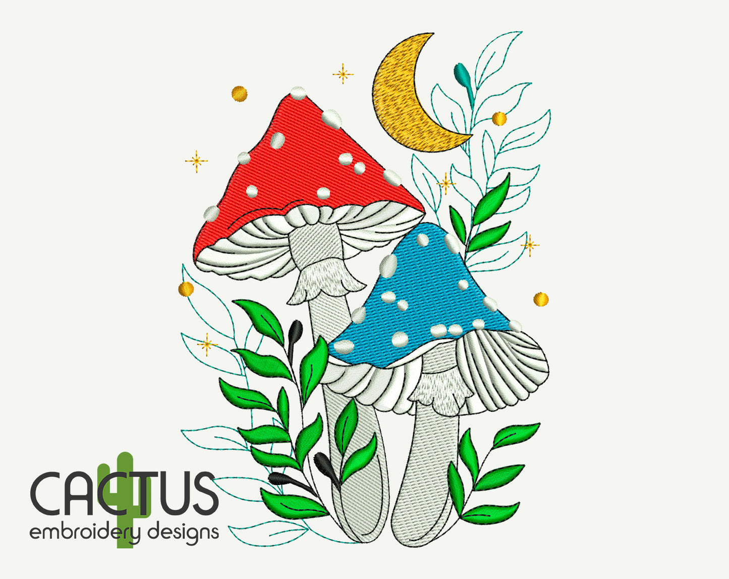 Mushrooms Embroidery Design