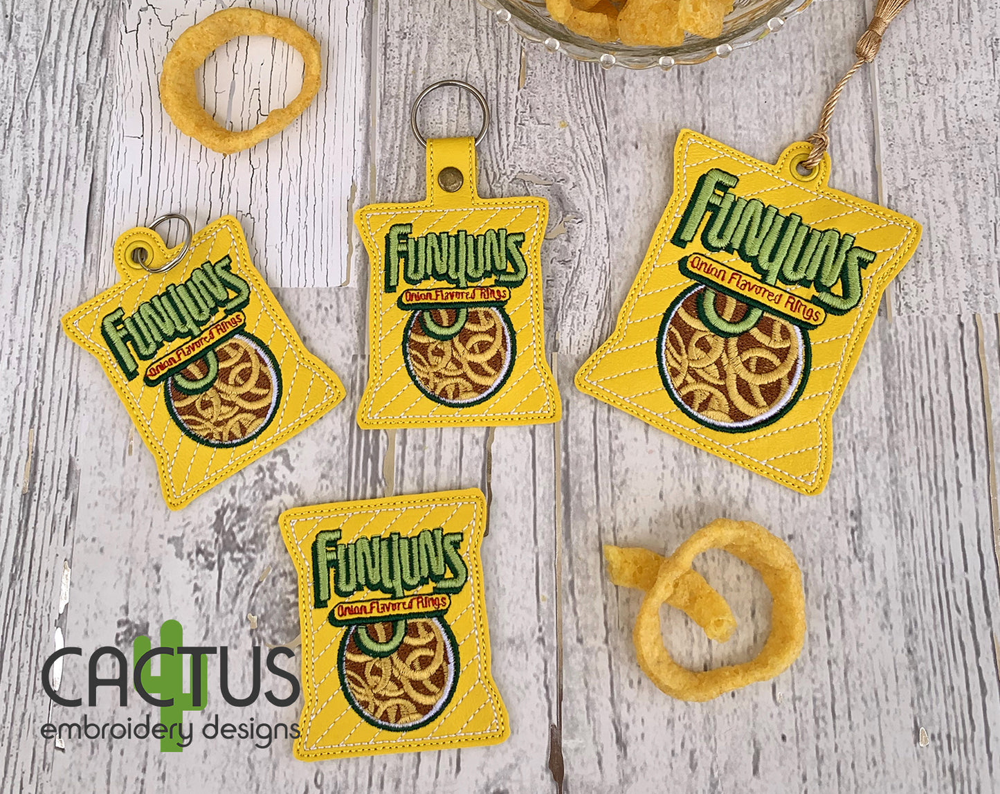 Onion Snack Set of Bookmark\Bag Tag, Eyelet Fob, Feltie, Snap Tab