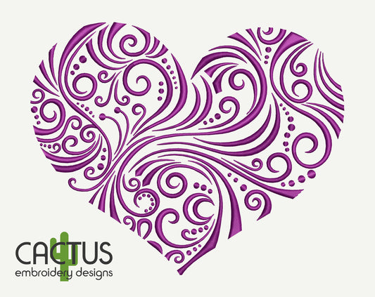 Openwork Heart Embroidery Design