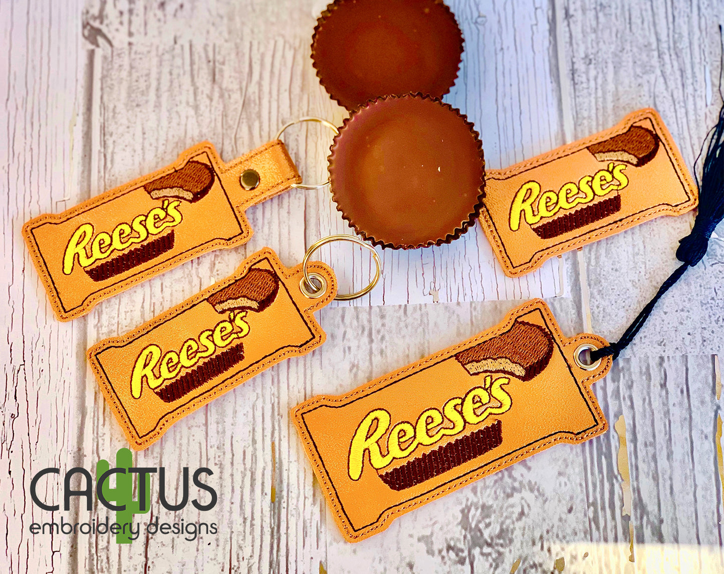 PB Cups Set of Bookmark\Bag Tag, Eyelet Fob, Feltie, Snap Tab