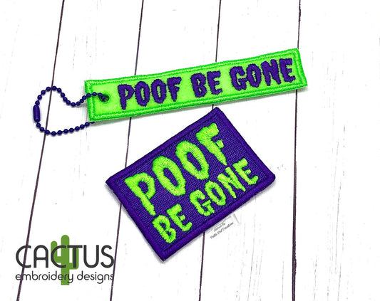 POOF Be Gone Patch & Eyelet Fob Embroidery Design