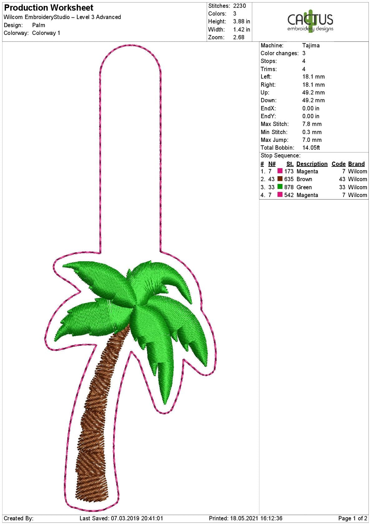 Palm Tree Snap Tab