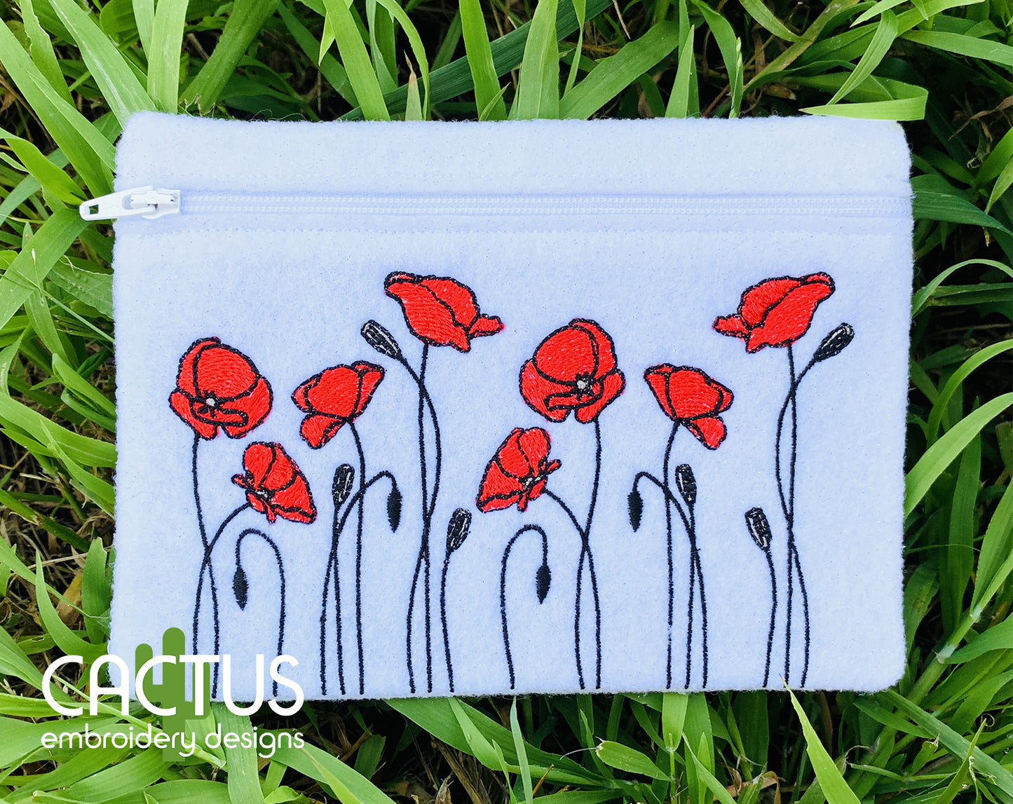 Poppies Zipper Bag