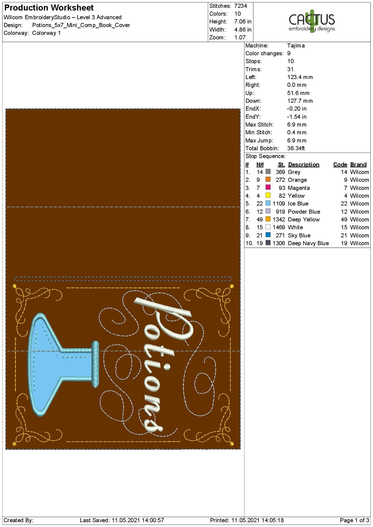 Potions Notebook Cover