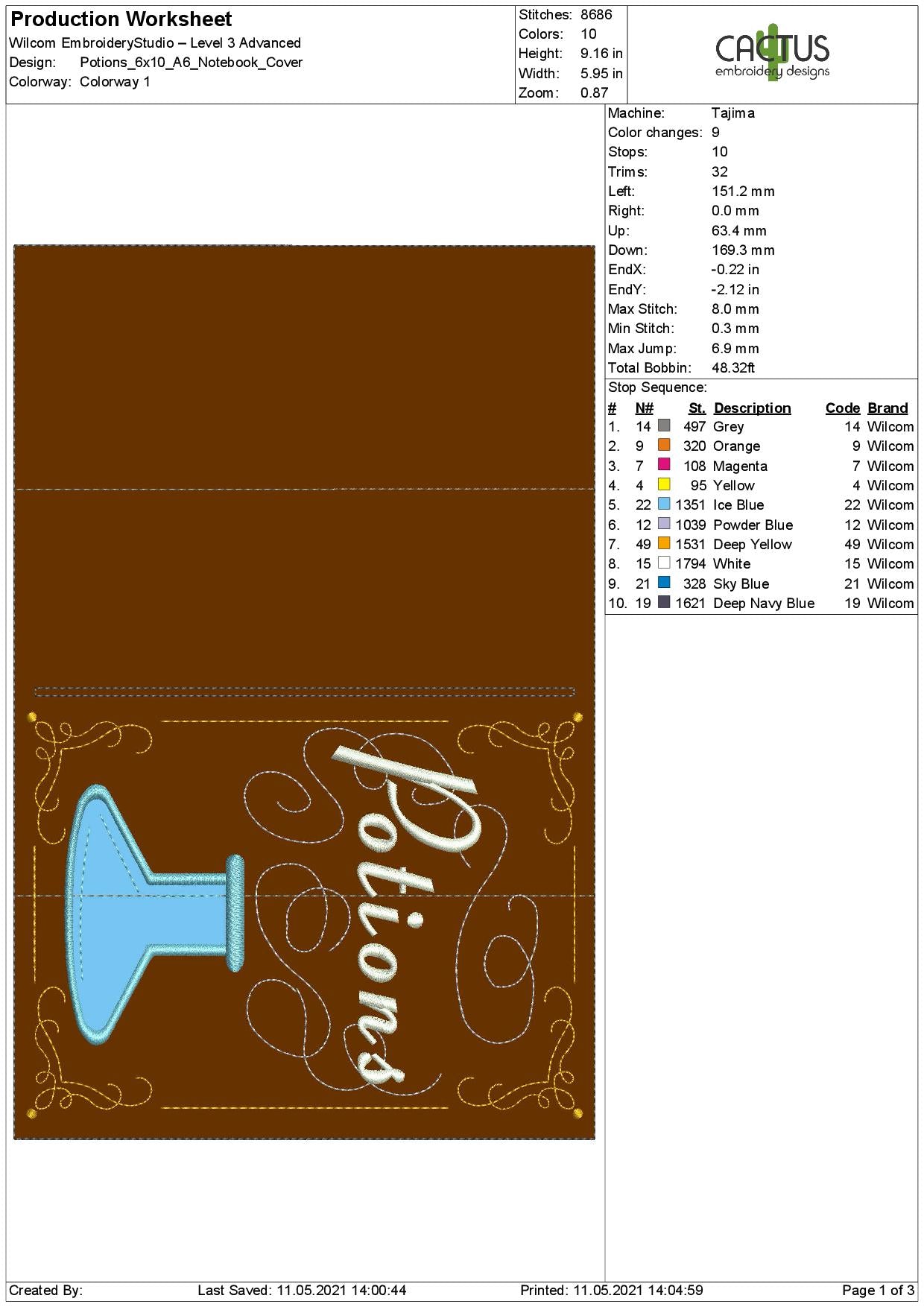 Potions Notebook Cover