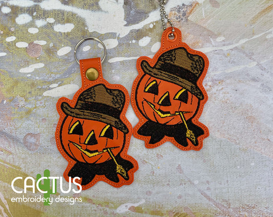 Pumpkin Scarecrow Eyelet Fob & Snap Tab