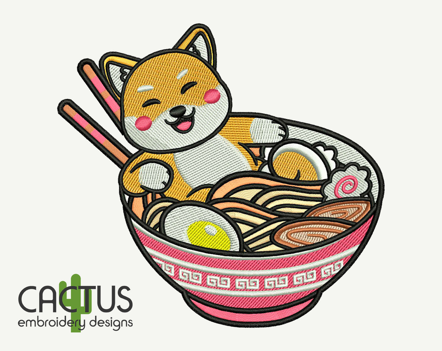 Ramen Bath Embroidery Design