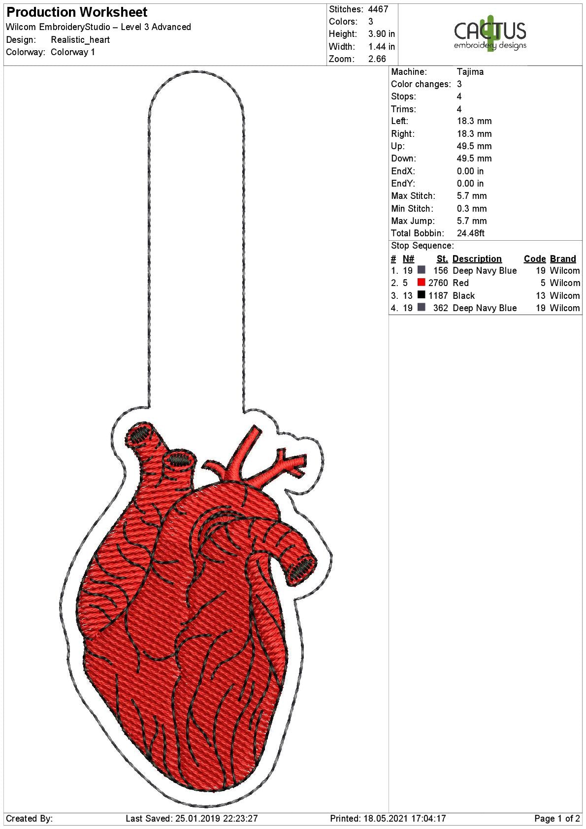 Realistic Heart Snap Tab