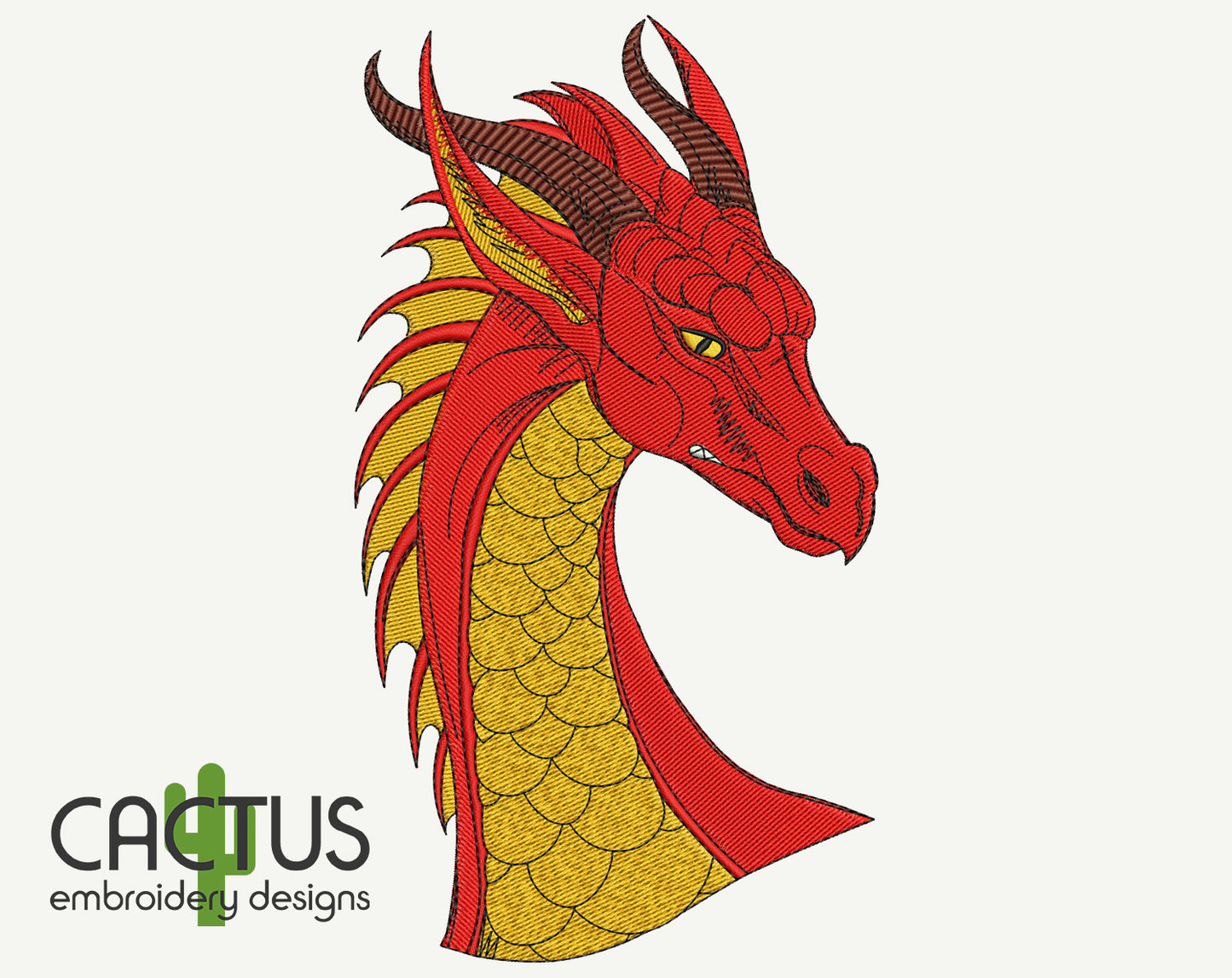 Red Dragon Embroidery Design
