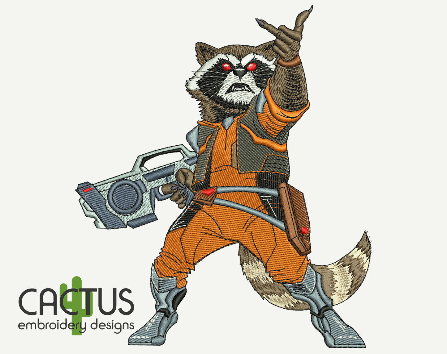 Mean Raccoon Embroidery Design