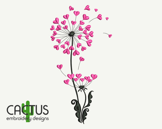 Romantic Dandelion Embroidery Design