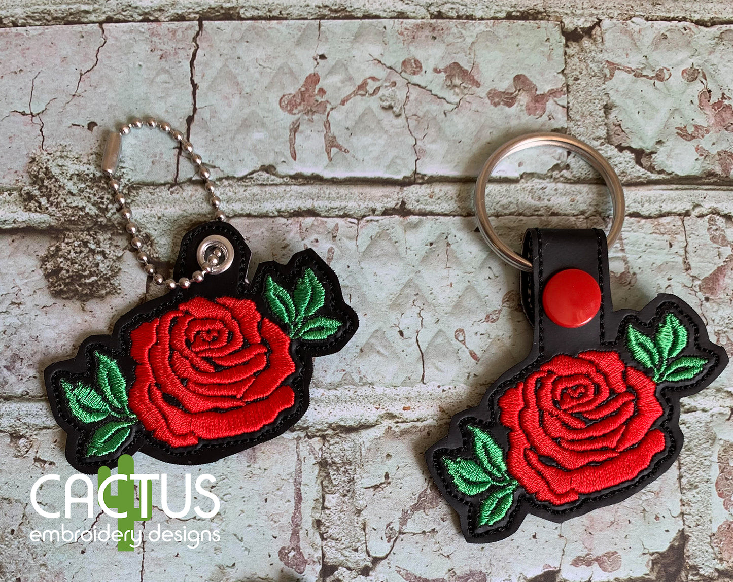 Rose Set of Eyelet Fob, Feltie, Snap Tab