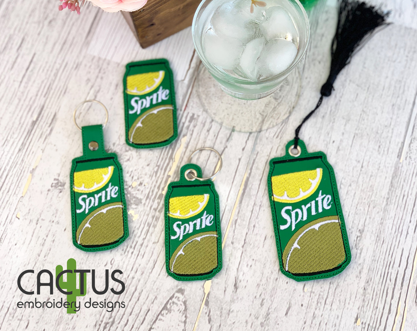 S Drink Set of Bookmark\Bag Tag, Eyelet Fob, Feltie, Snap Tab