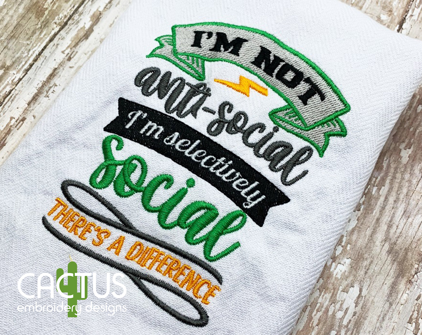 Selectively Social Embroidery Design