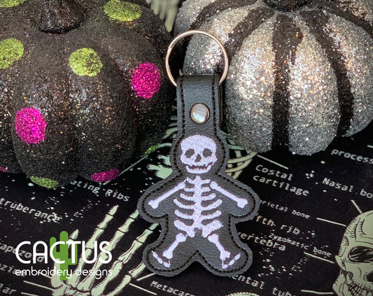 Skeleton Gingerbread Set of Eyelet Fob & Snap Tab