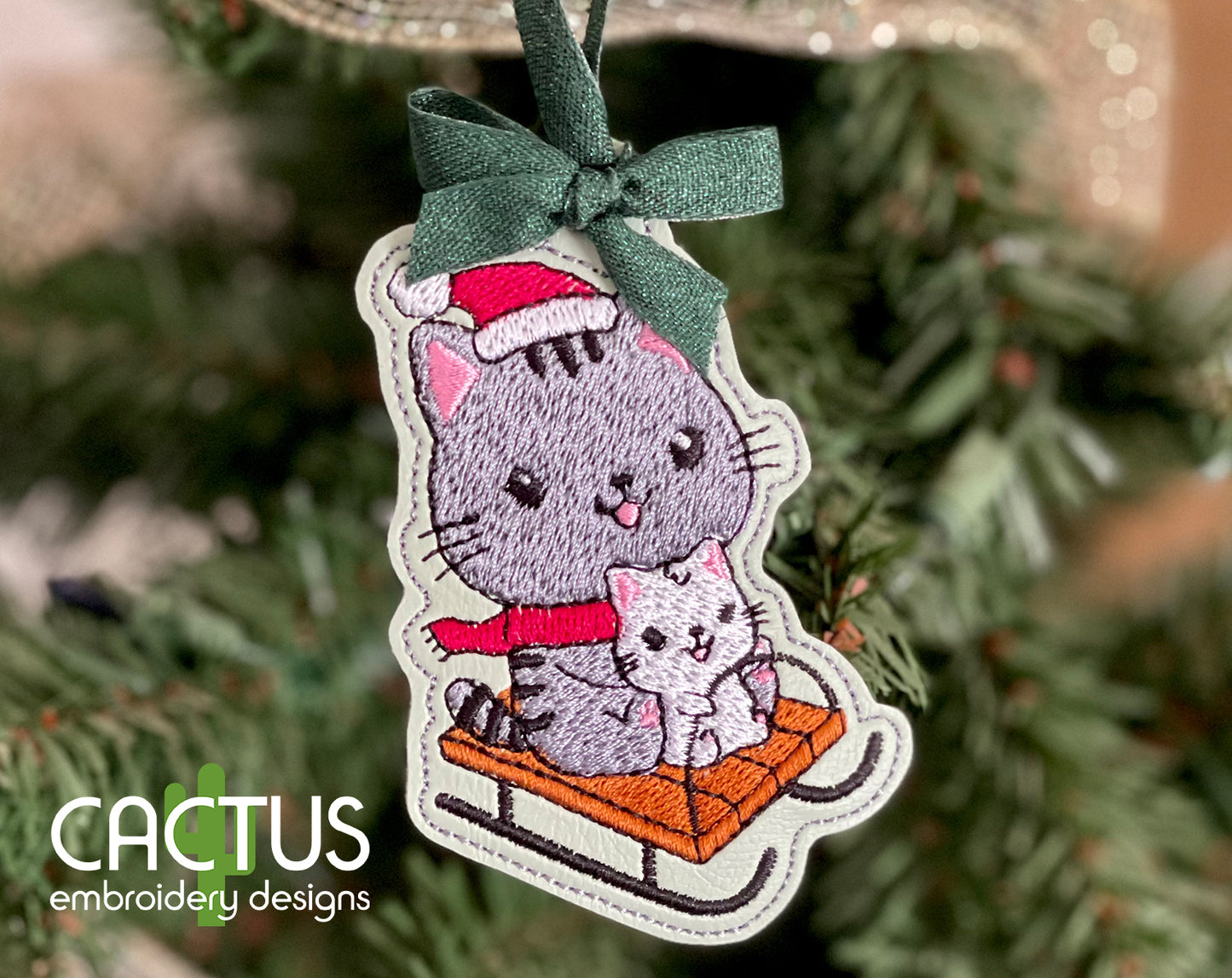 Sledding Cats Ornament