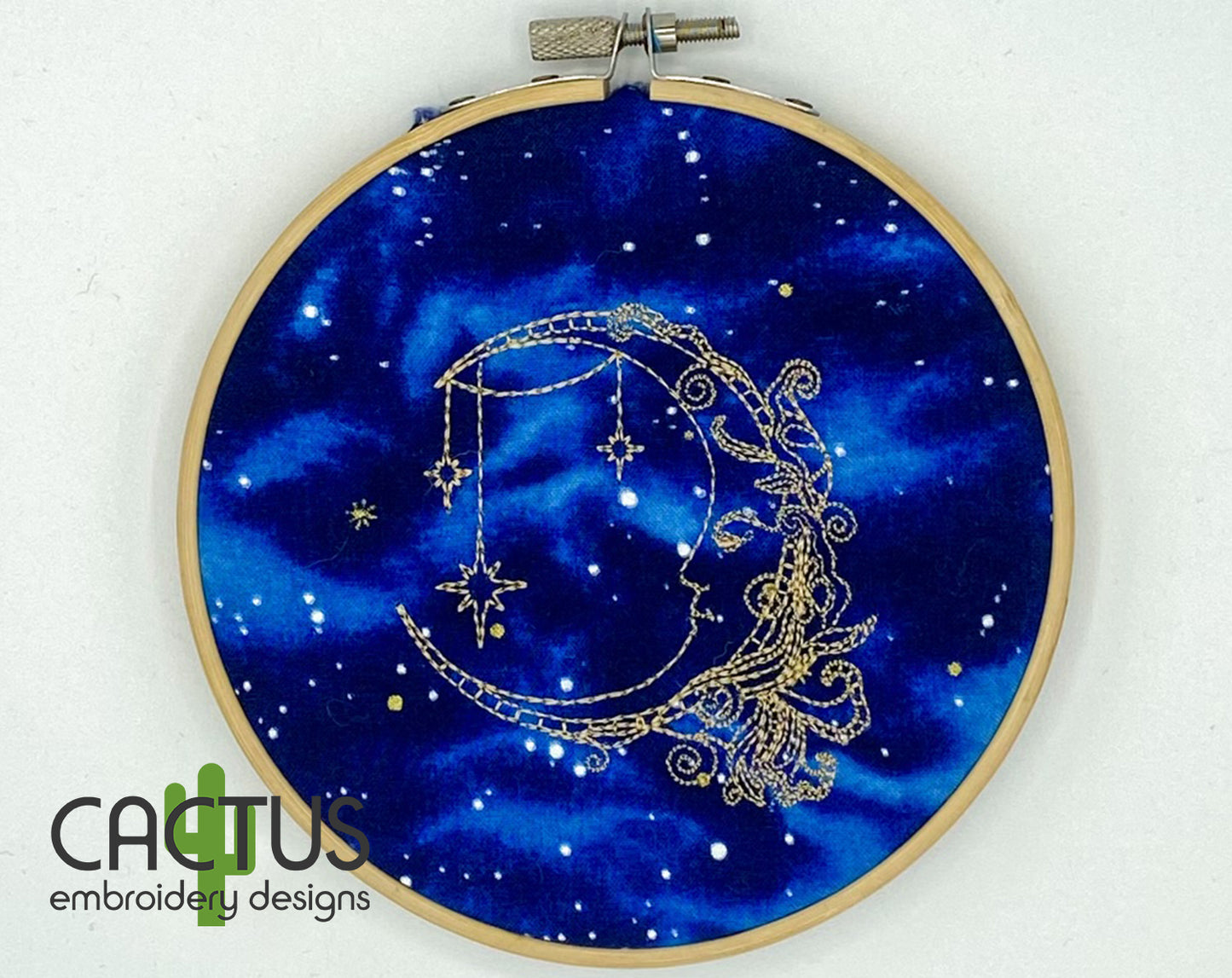 Sleepy Moon Embroidery Design