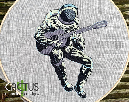 Guitarist Embroidery Design