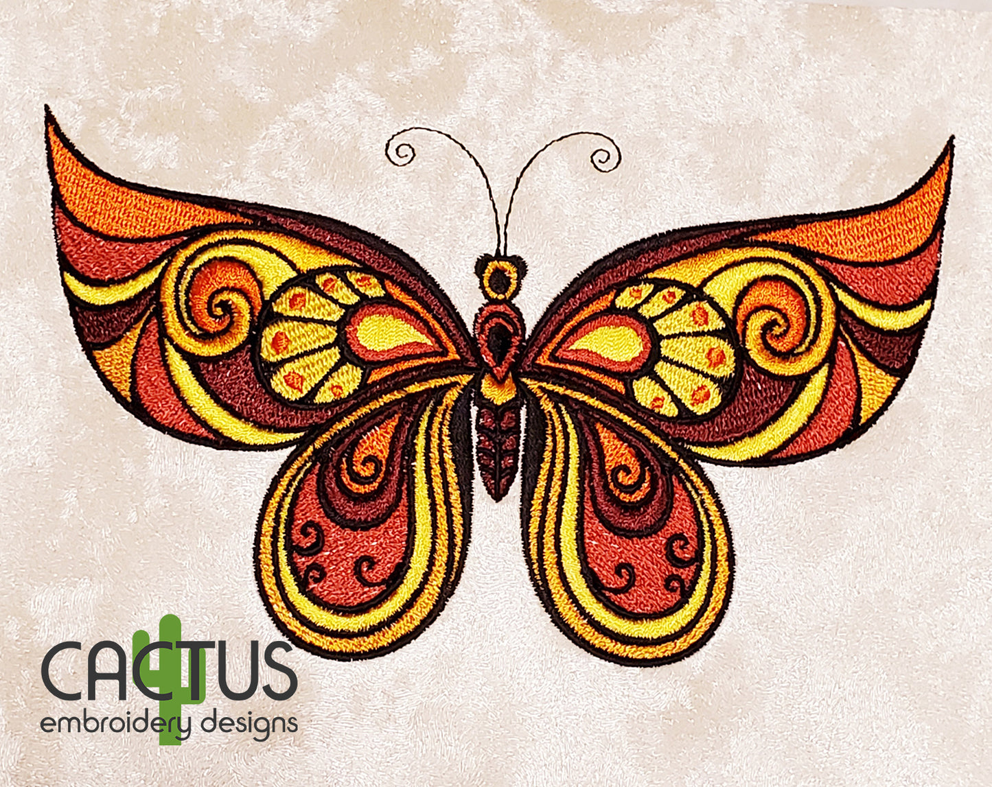 Stained Glass Butterfly Embroidery Design