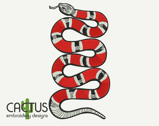 Striped Snake Embroidery Design