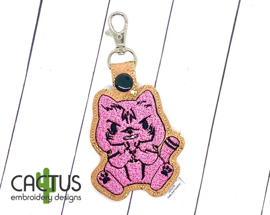 Cursed Suku Cat Snap Tab & Eyelet Fob