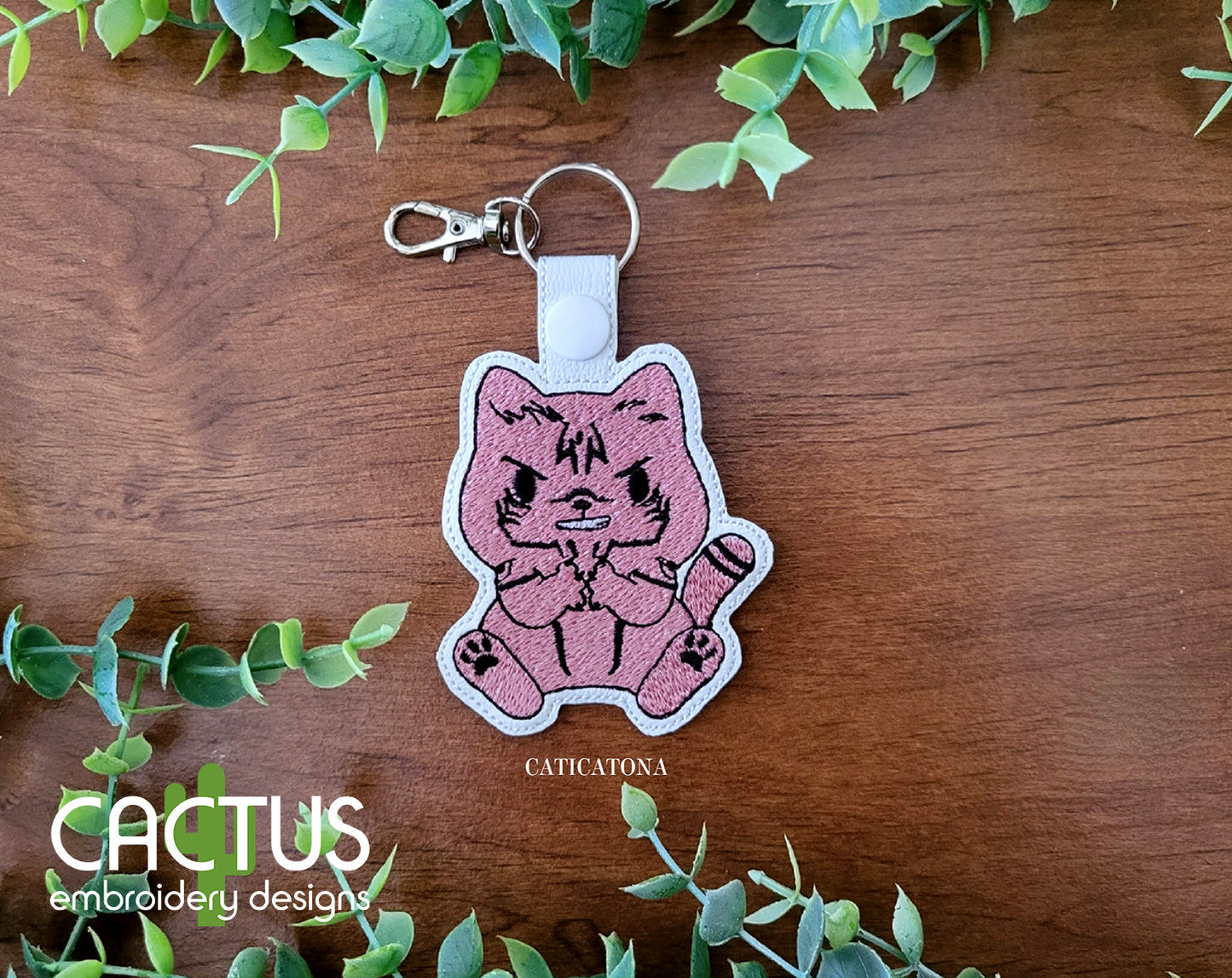 Cursed Suku Cat Snap Tab & Eyelet Fob
