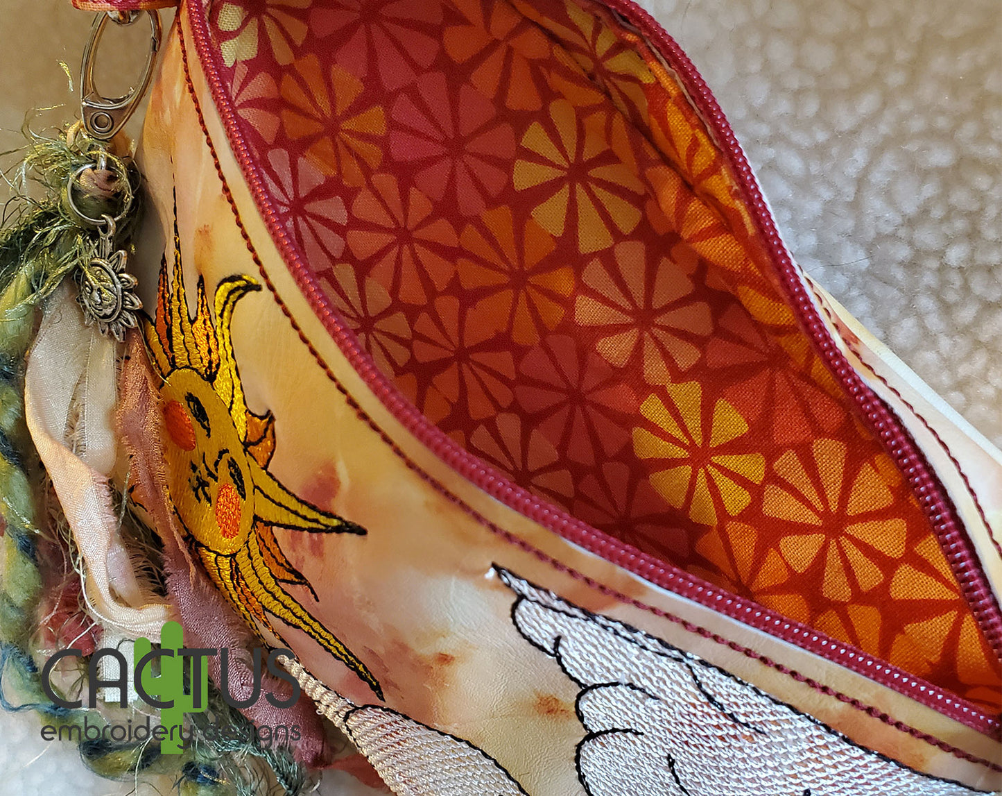 Sun Zipper Bag & Crescent Moon Zipper Pull