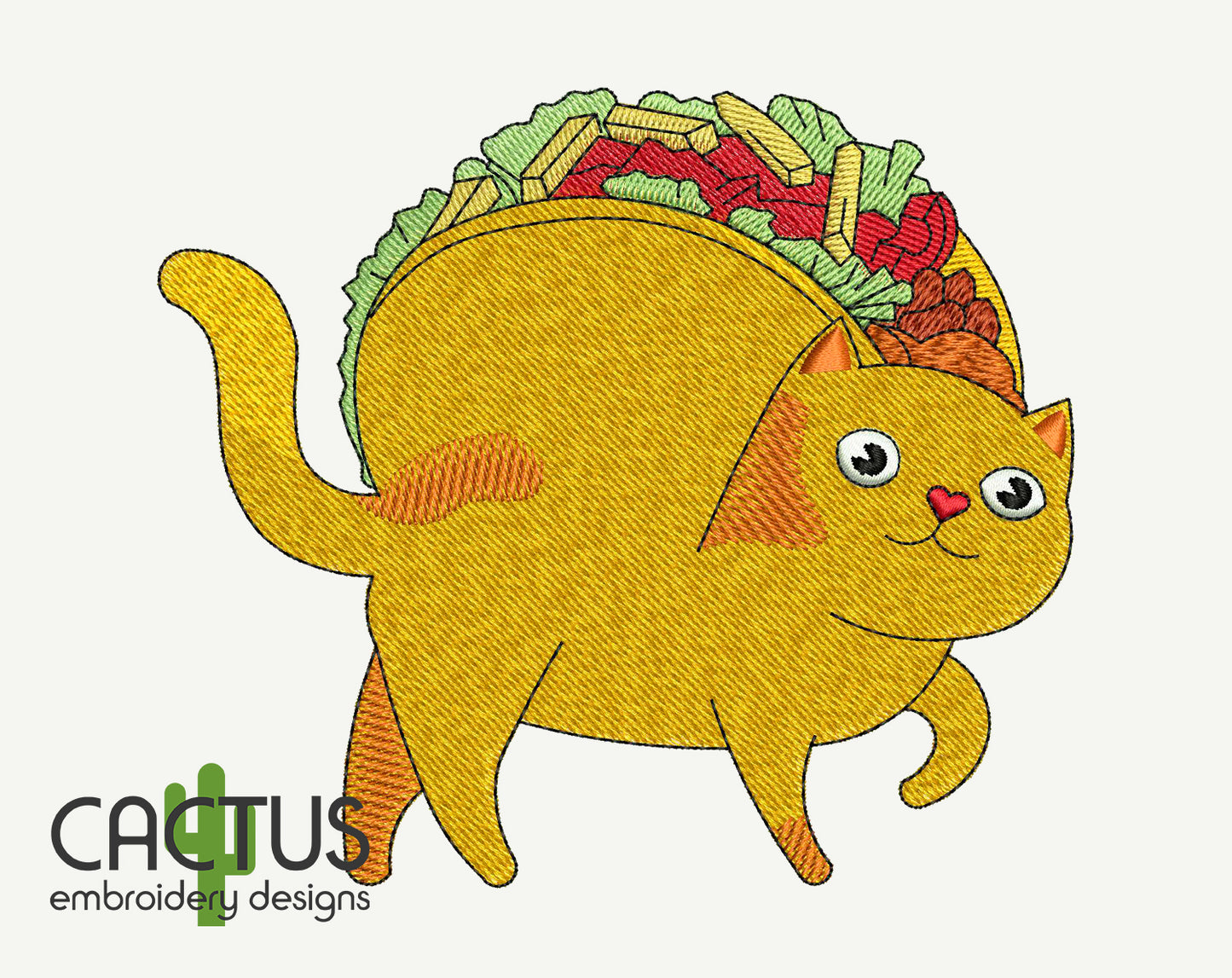 Tacocat Embroidery Design