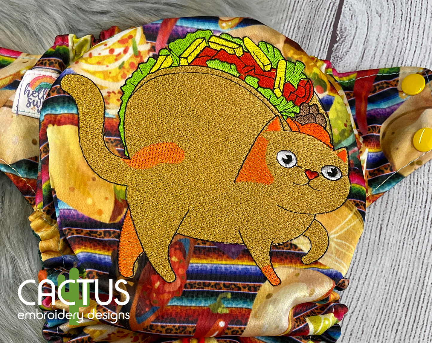 Tacocat Embroidery Design