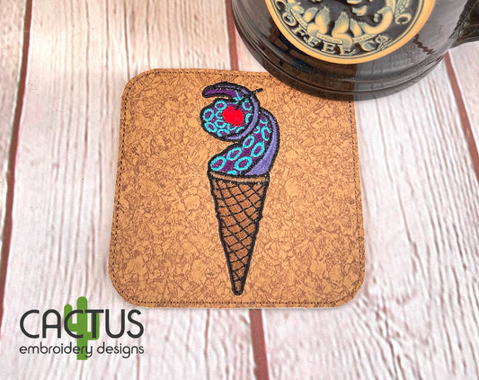 Tentacle Ice Cream Embroidery Design