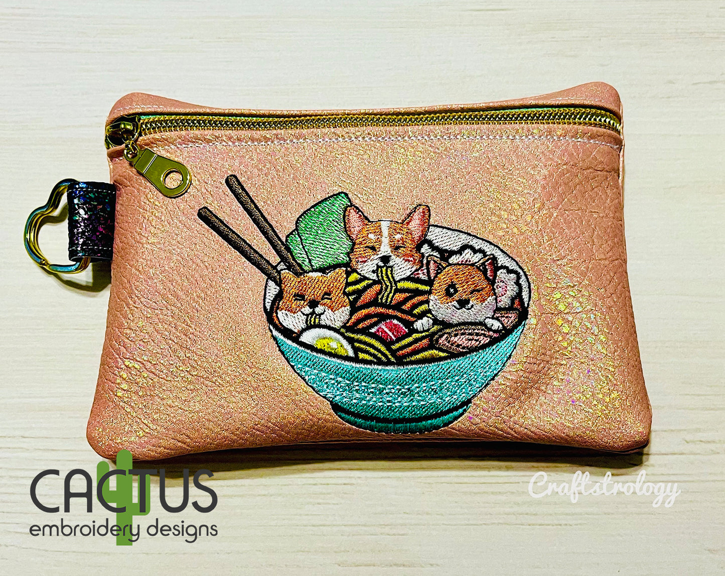 Three Kawaii Doge Embroidery Design