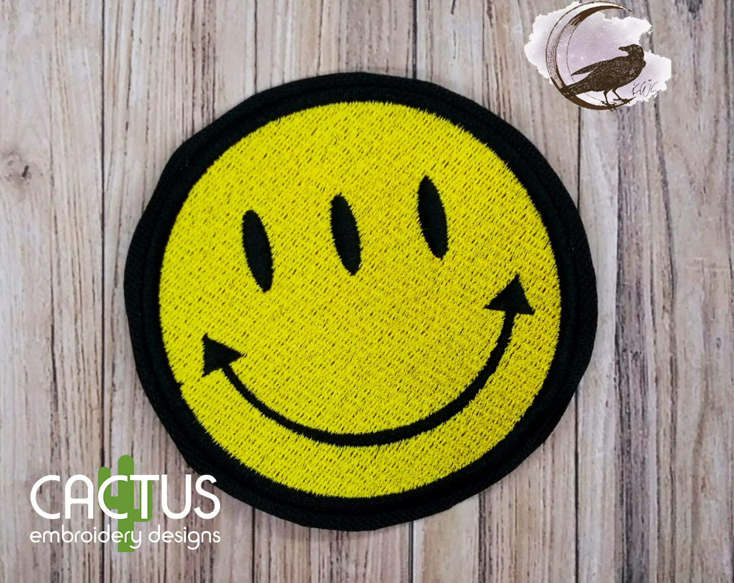 Transients Smiley Patch Embroidery Design
