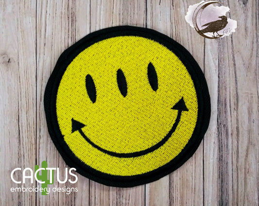 Transients Smiley Patch Embroidery Design
