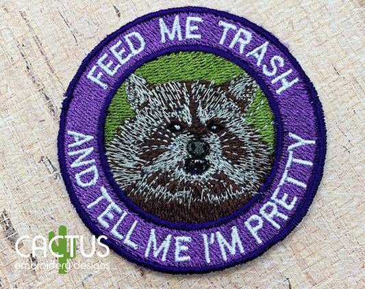 Trash Panda Patch Embroidery Design
