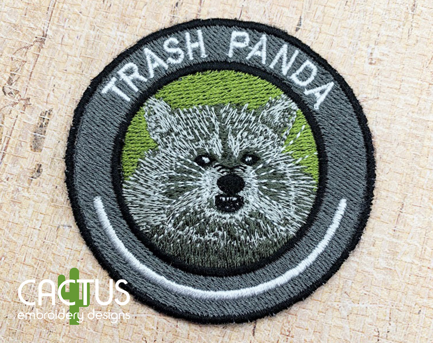 Trash Panda Patch Embroidery Design