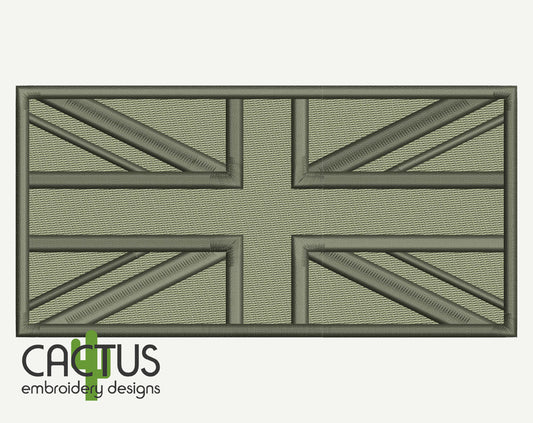 UK Mono Khaki Embroidery Design