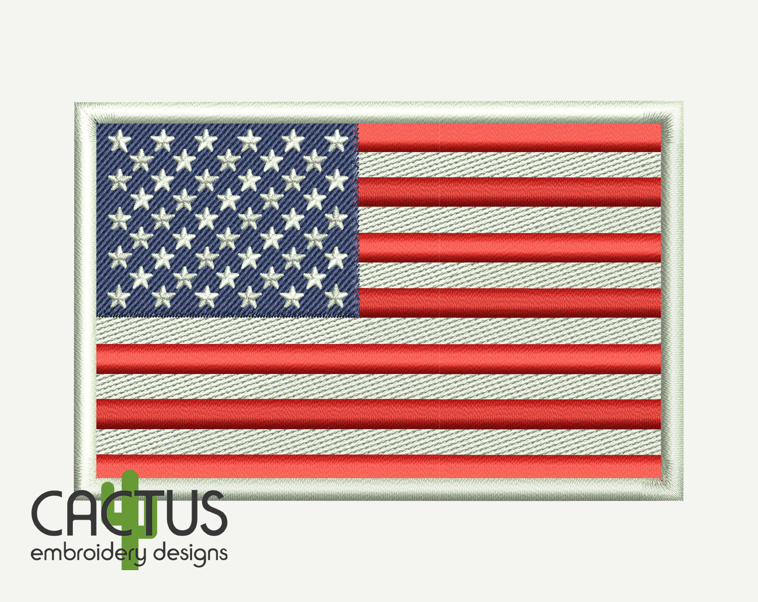 US Flag Patch Embroidery Design – Cactus Embroidery Designs