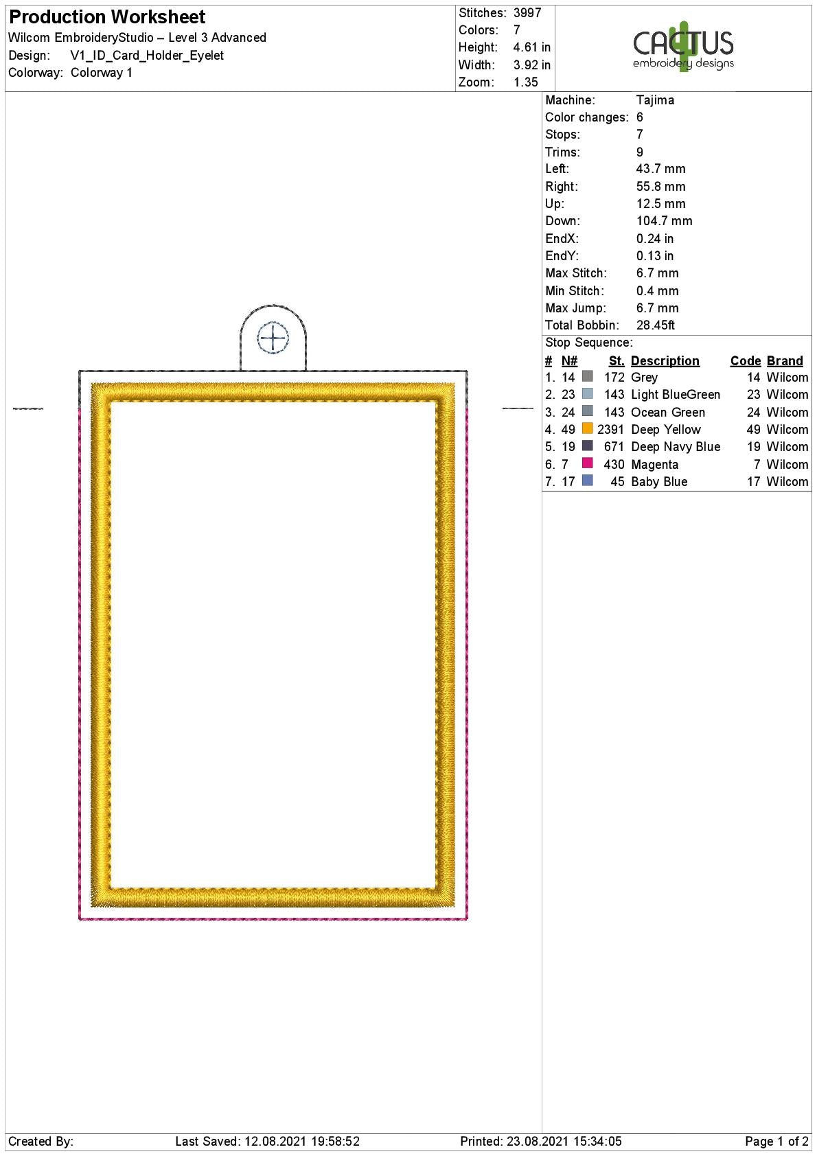 Blank Applique ID and Vax Card Holder