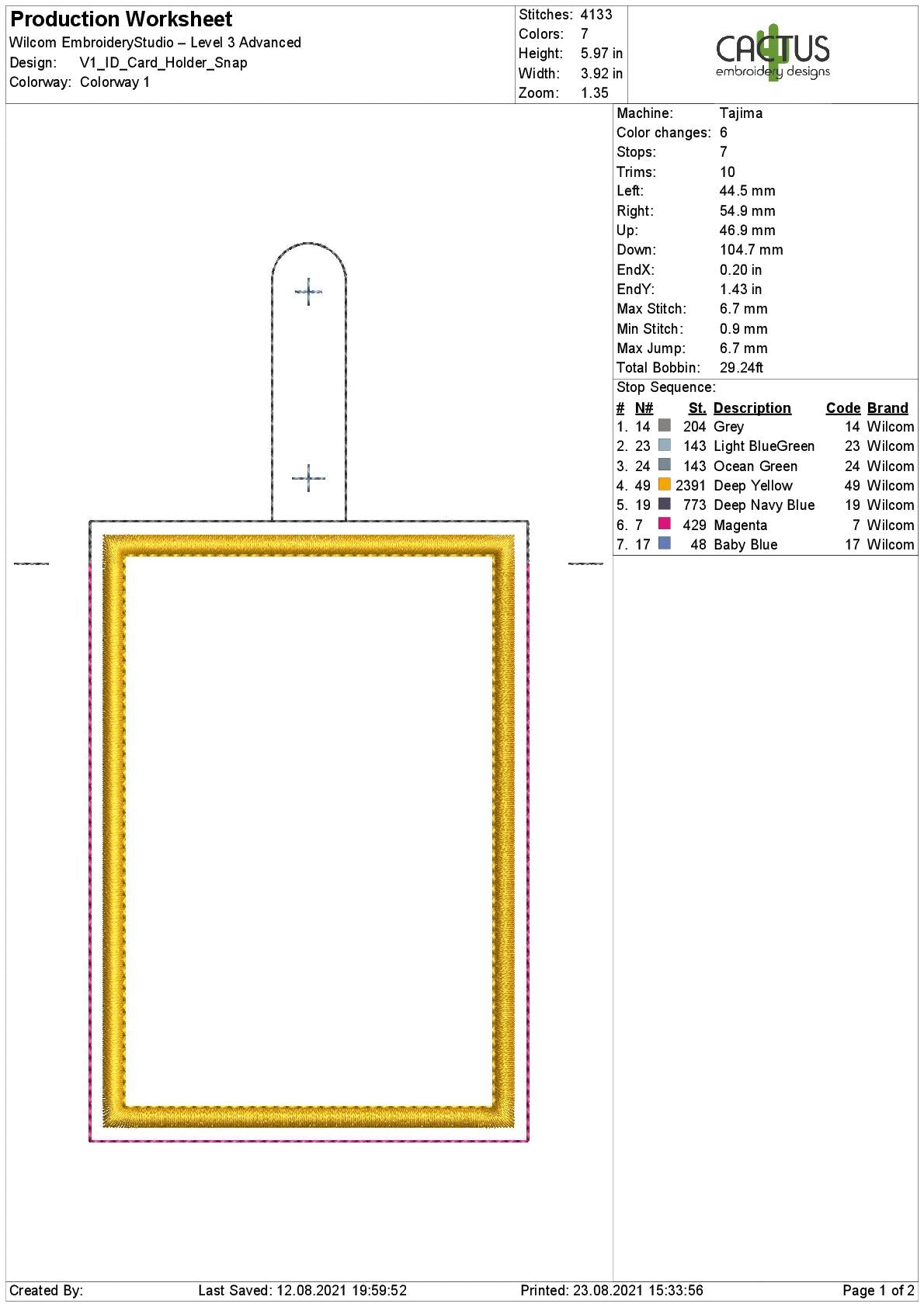 Blank Applique ID and Vax Card Holder