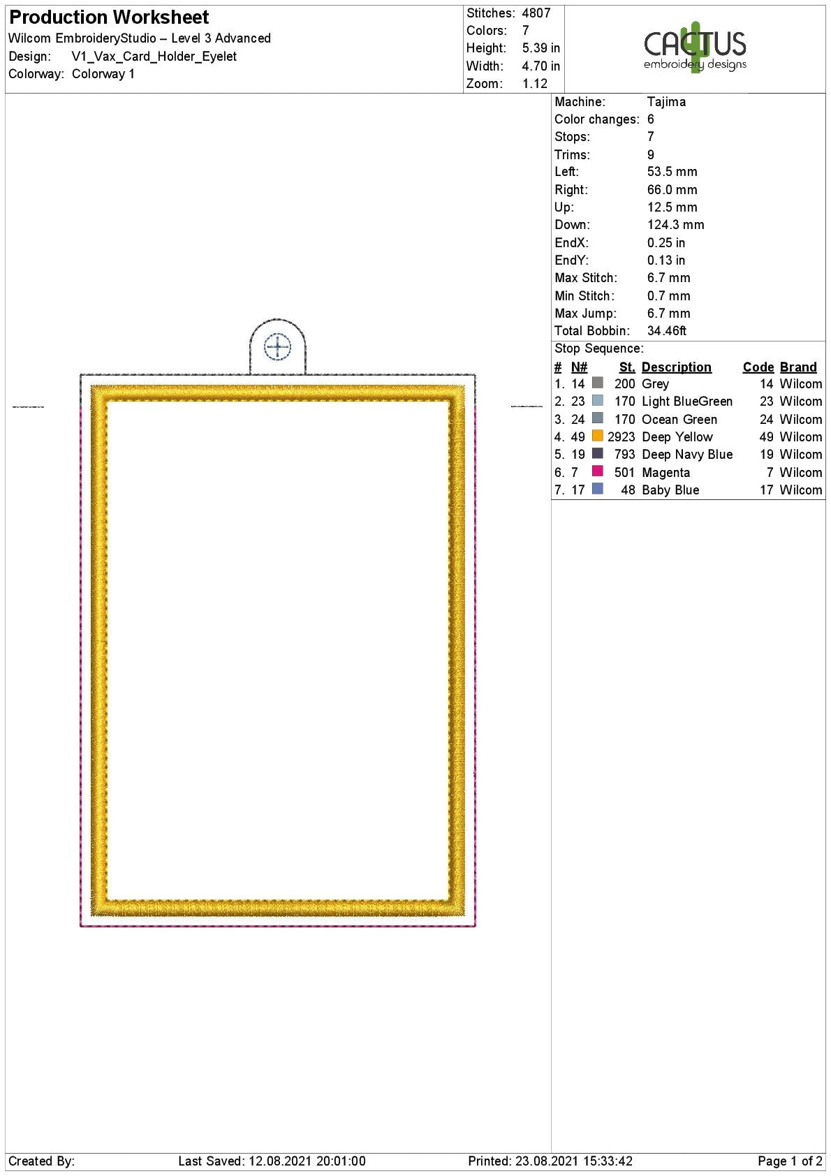 Blank Applique ID and Vax Card Holder