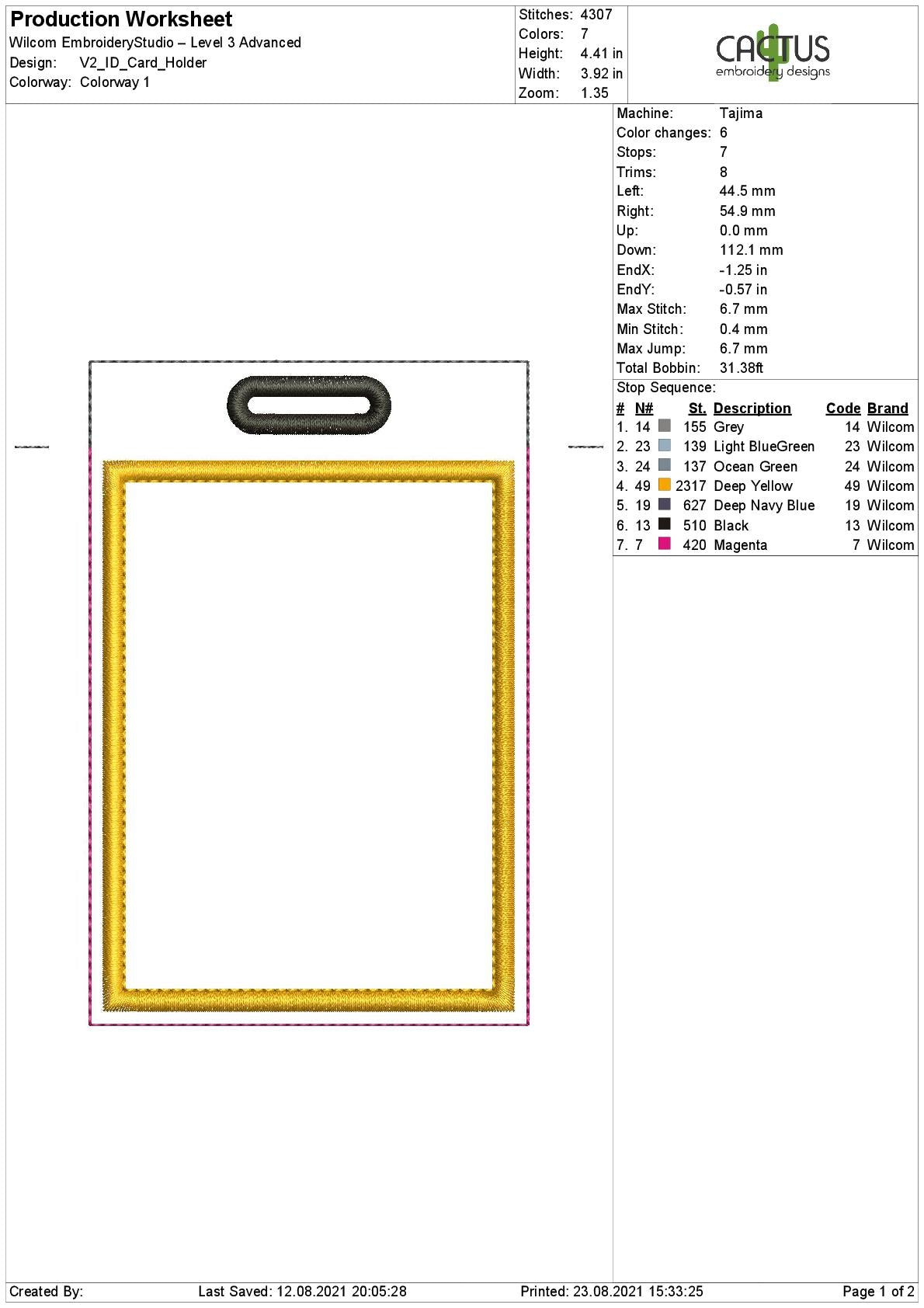 Blank Applique ID and Vax Card Holder