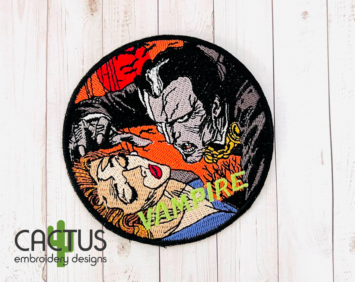 Vampire Patch Embroidery Design