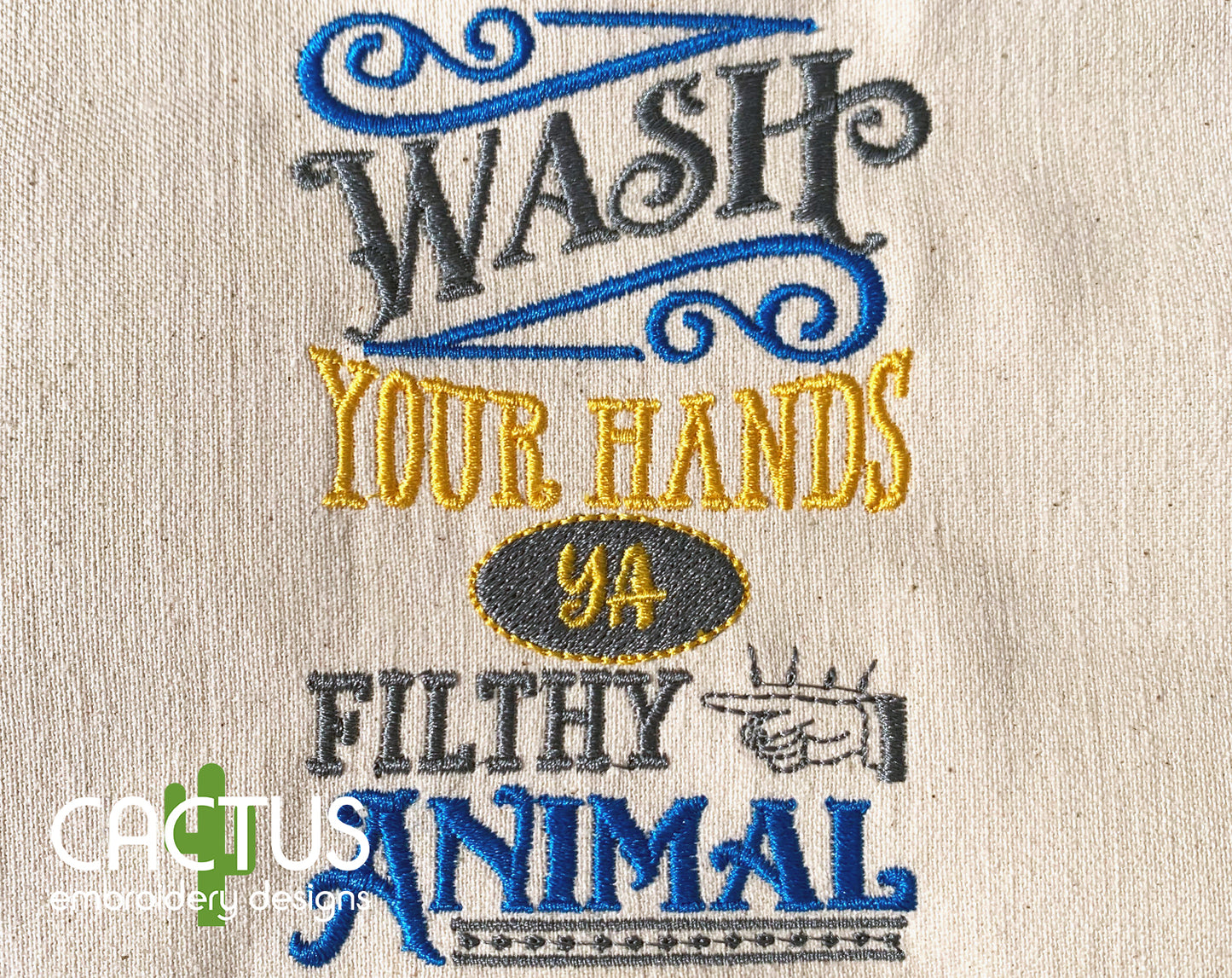 Wash Your Hands Embroidery Design
