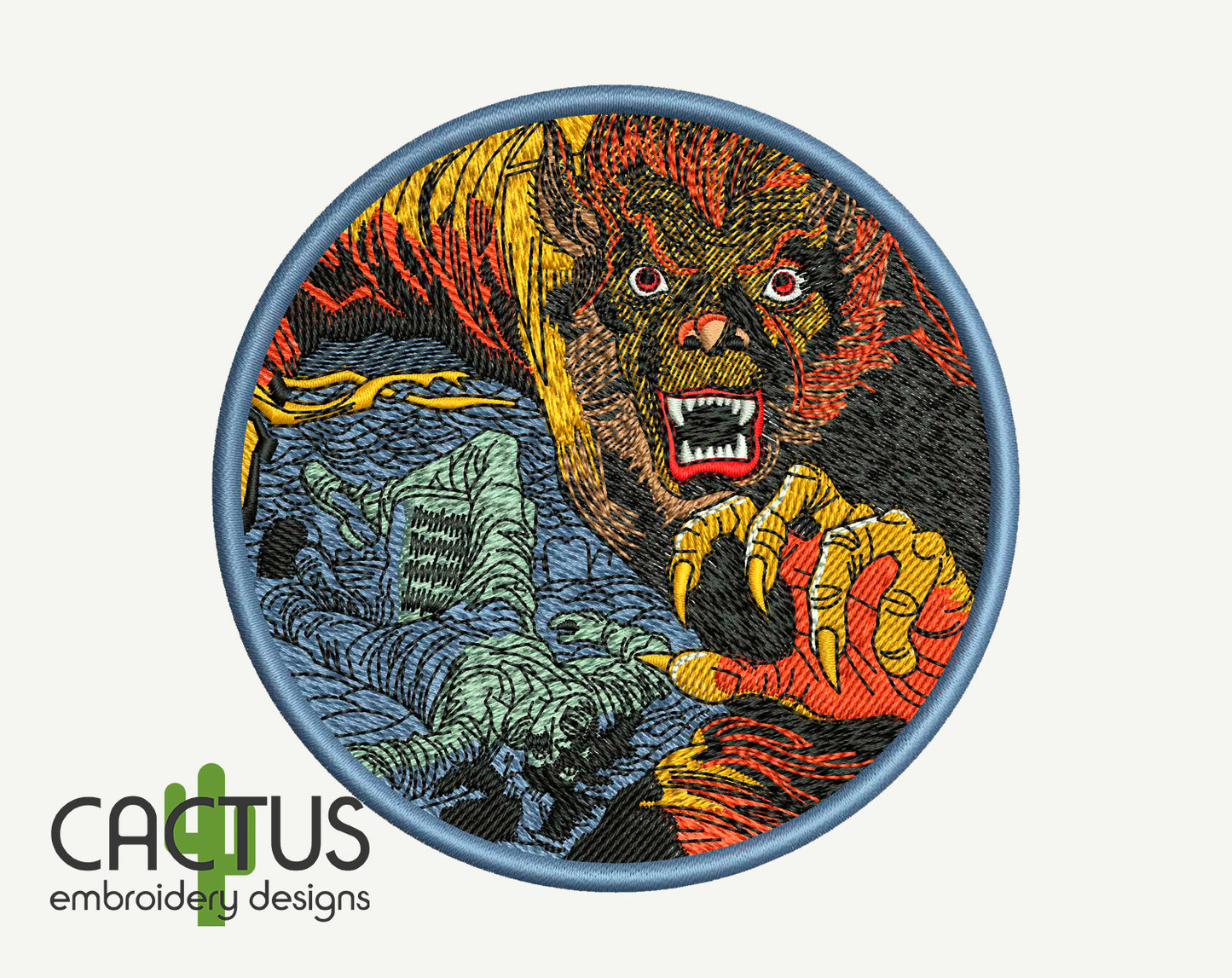 Werewolf Patch Embroidery Design