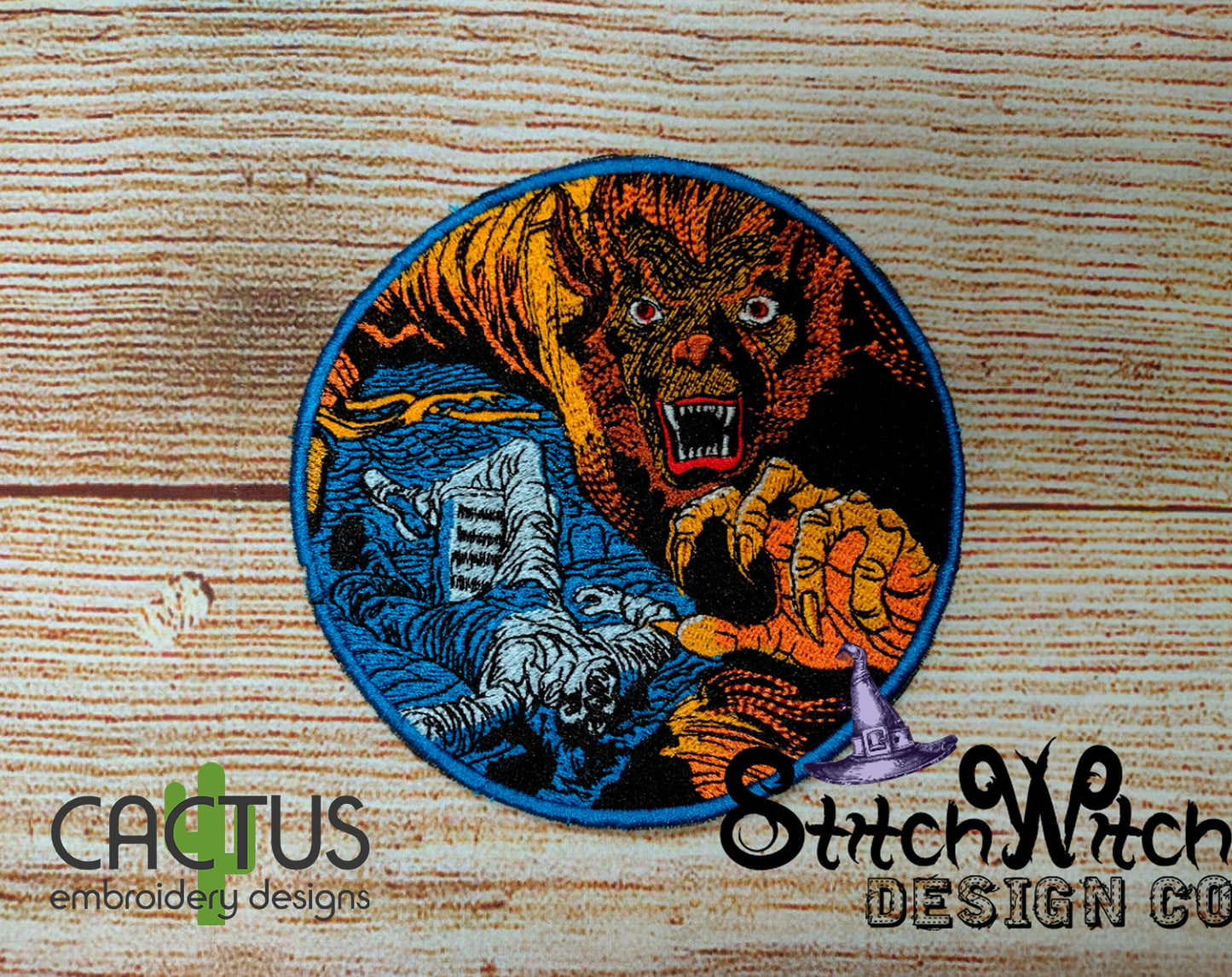 Werewolf Patch Embroidery Design