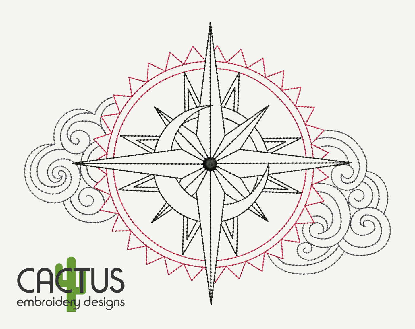 Windrose Embroidery Design