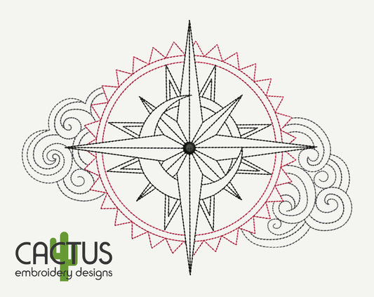 Windrose Embroidery Design