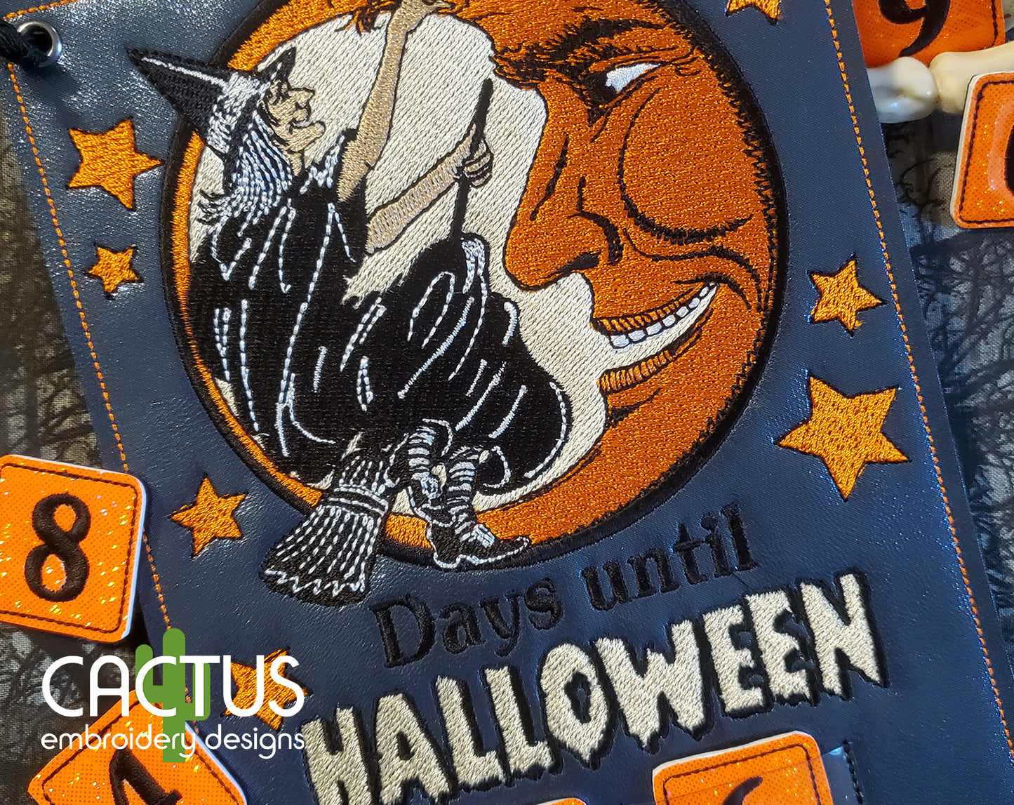 Witch Days till Halloween Countdown Embroidery Design